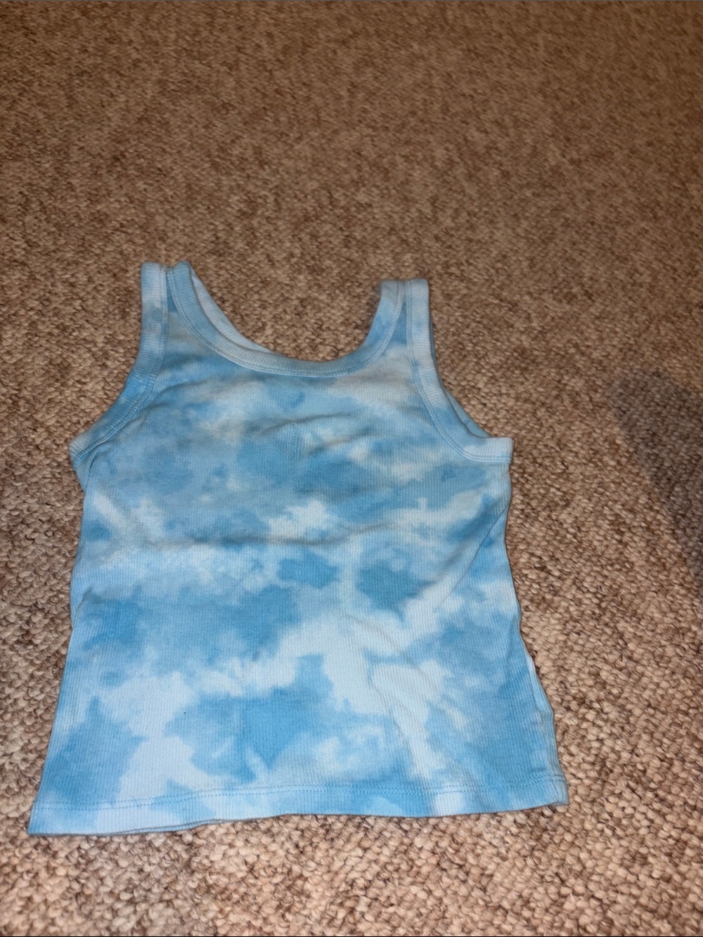3/$15 GAP girls Blue Tie-Dye Ribbed Tank Top - size L